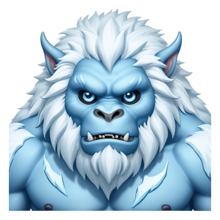 Cinematic Realistic WoW Yeti Portrait, depicted as a majestic, colossal creature of the frozen wilds, with thick, shaggy fur in pristine icy white and subtle pale blue highlights. His powerful, muscular frame and piercing ice-blue eyes exude ancient wisdom and raw strength. Rendered with lifelike texture and natural frosty lighting, high shine, noble and imposing, capturing the essence of a legendary yeti guardian. sticker