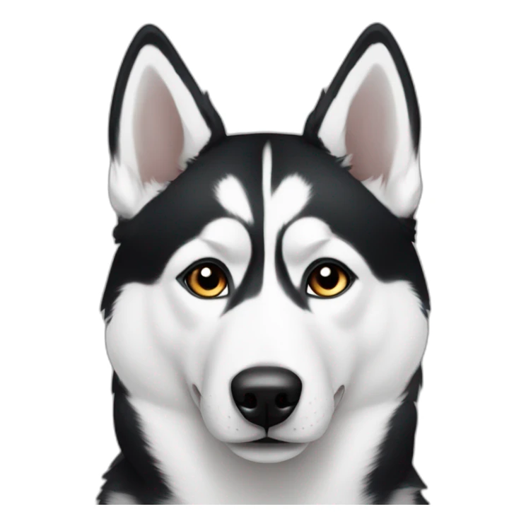 black and white husky no black under eyes sticker