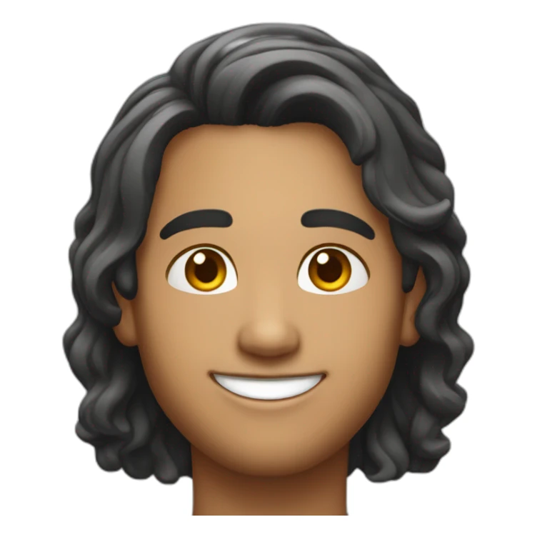 Light skin smiling indian guy with short middle part hairstyle sticker