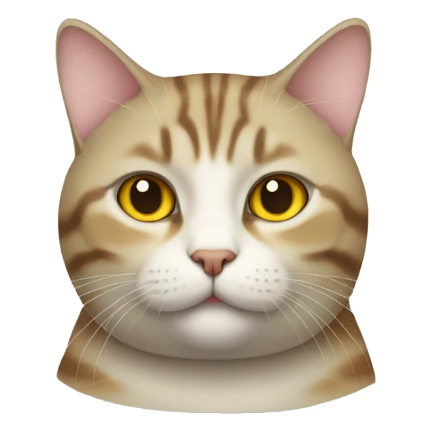 chubby tabby cat, yellow eyes sticker