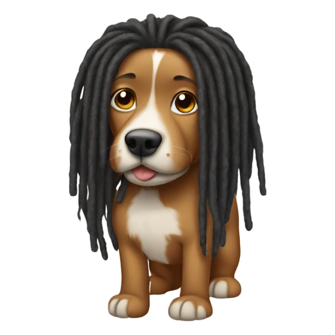 A dog with dreads sticker