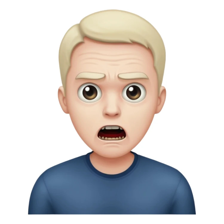 A realistic portrait of a man in horror, waist-length sticker