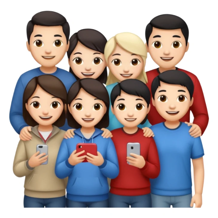 a bunch of chinese friends  sticker