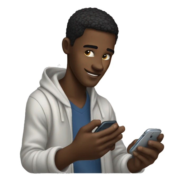 a young guy master white skin repairing iPhones sticker