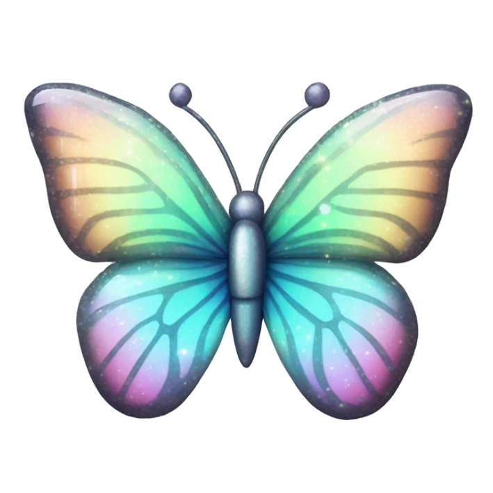Pastel sparkly glittery iridescent glass crystal butterfly sticker