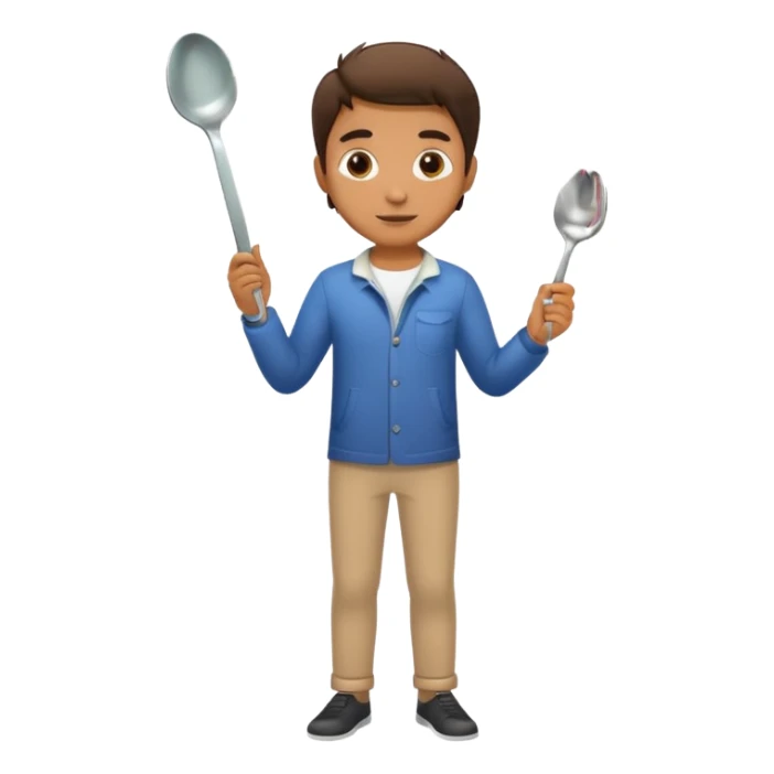 Full body male with a spoon sticker