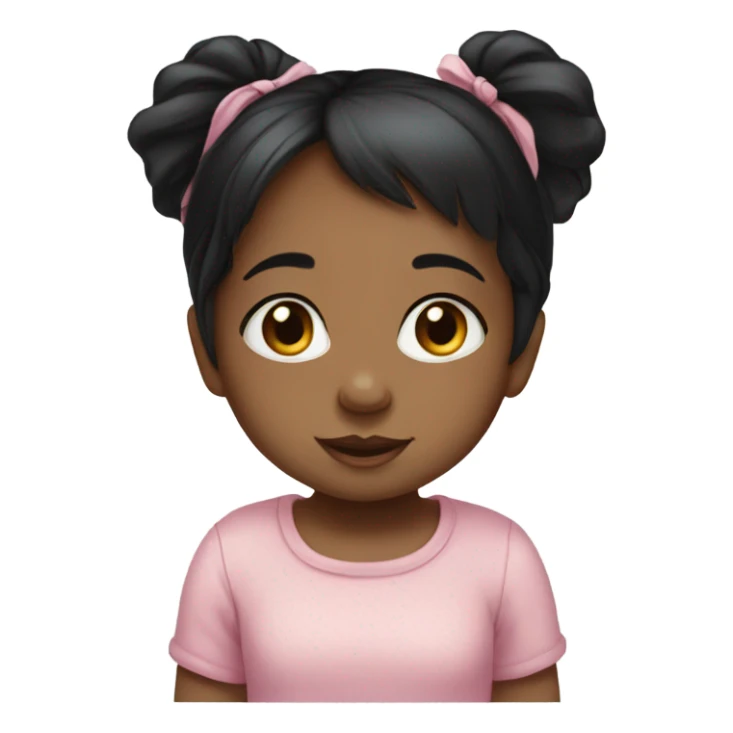 Cute Baby gril with straight black hair  sticker