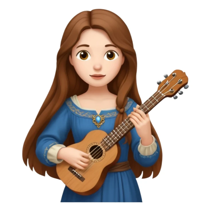 medieval female poet with ukulele sticker