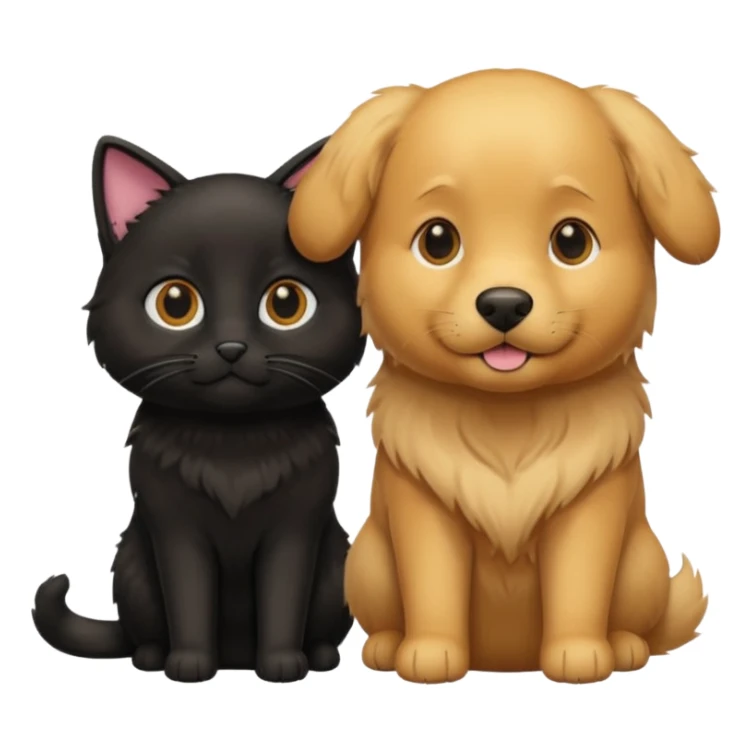 golden retriever and black cat sticker