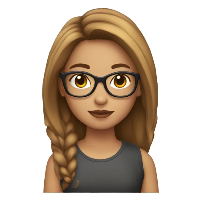 a girl with bronw hair a glases  sticker