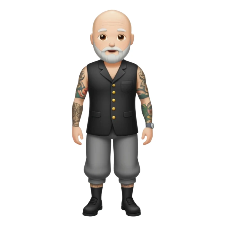   tattooed baldies with white bearded full body sticker