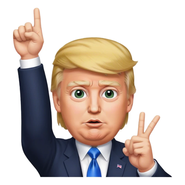 Donald  Trump shows hand  victory hyperrealistic sticker