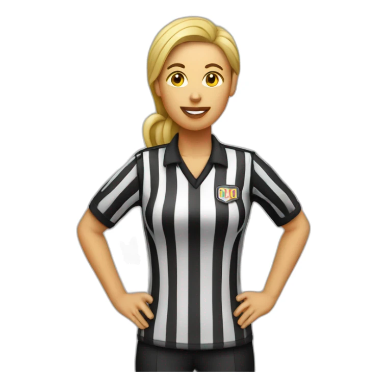 Basketball woman referee with whistle sticker