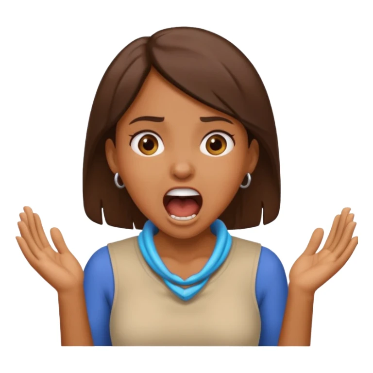 Brown girl having her hands on her neck screaming  sticker