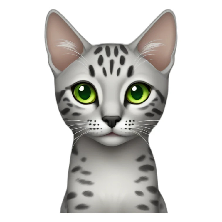 Egyptian Mau cat with green eyes sticker