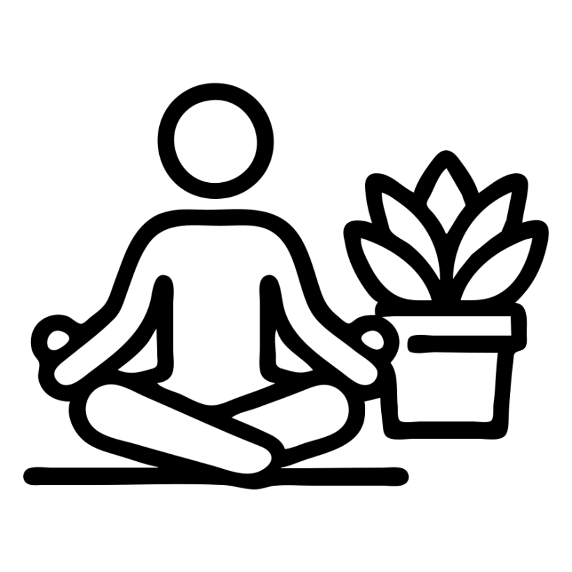 icon on the theme of yoga succulent classes.  sticker