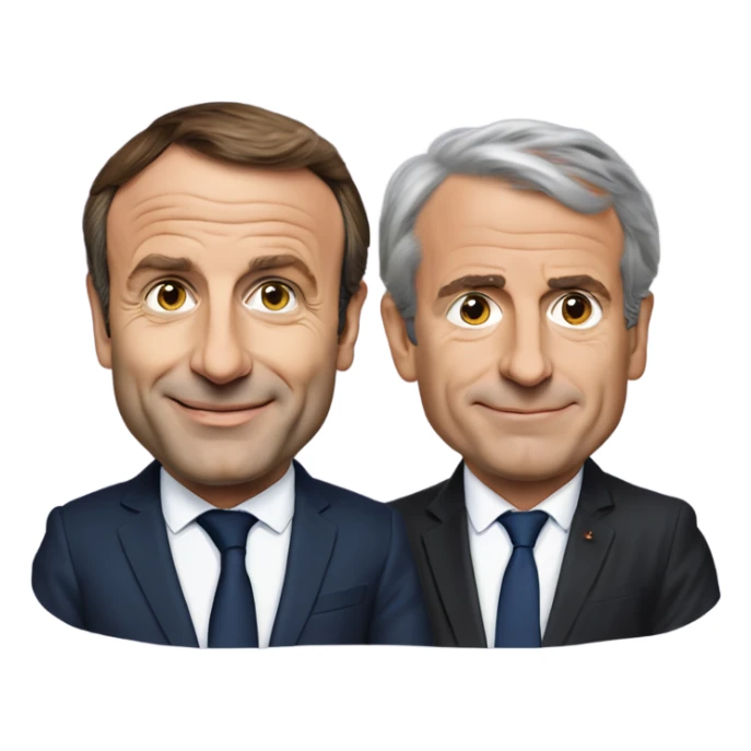 Emanuel macron  et francois bayrou. Nouvelle annee 2025 sticker