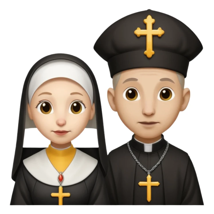A female rat catholic nun and a male rat catholic priest sticker