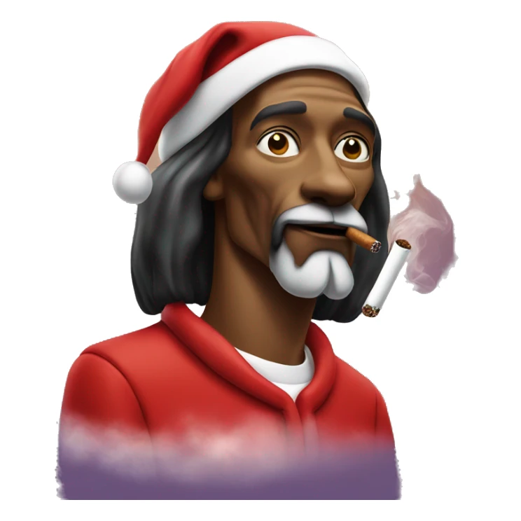 snoop dog smoking with santa sticker