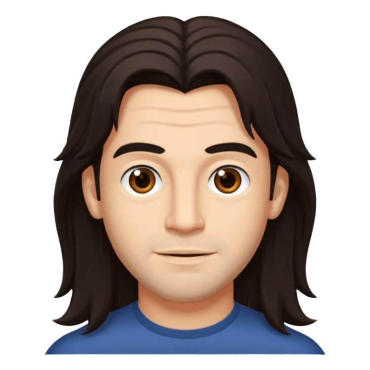 Reginald Arivizu (b.1969) with dark brown long hair sticker