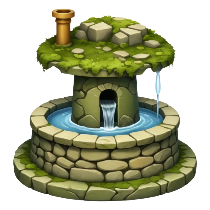 a water well made out of stone sticker