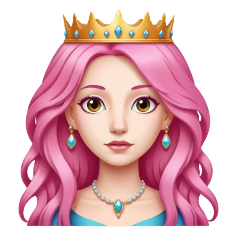 pretty queen with long pink hair sticker