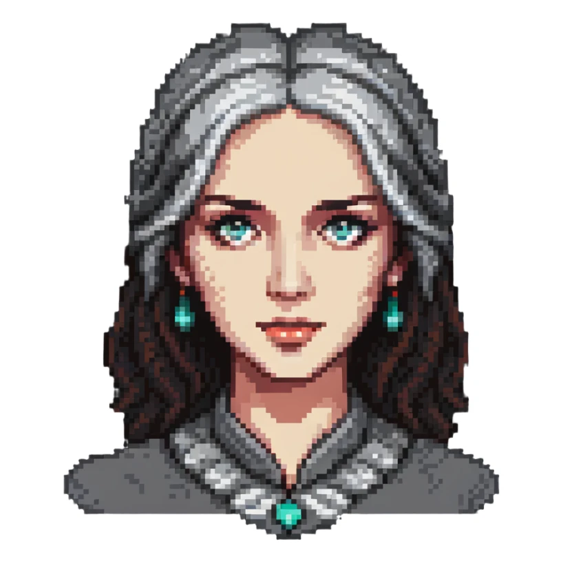 A woman character with detailed facial features sticker