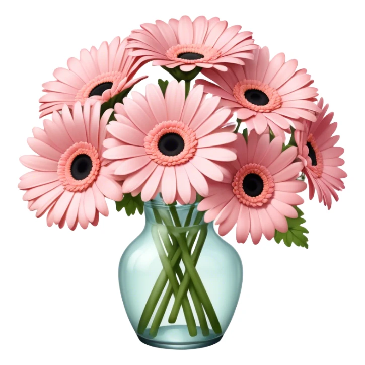 blush Pink gerbers bouquet vintage galmour sticker