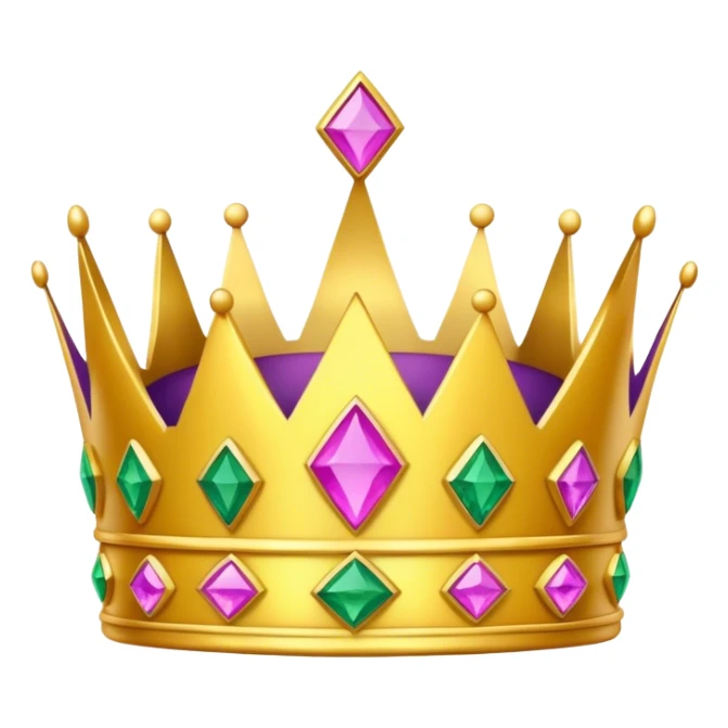 Yellow crown with pink, green and purple stones  sticker