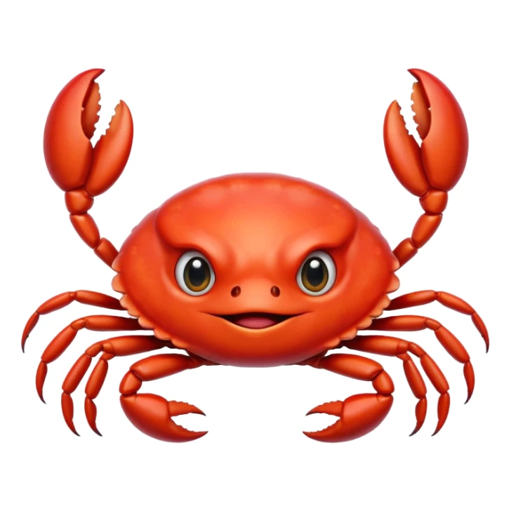 cute crab with big eyes and a smiling face, variation 2 sticker