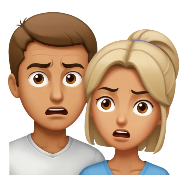 man and woman having an argument, expressive faces sticker