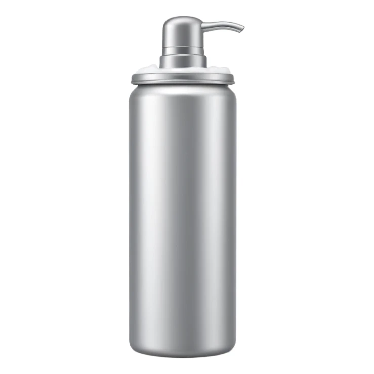 tall cylindrical canister with rounded plastic cap, pressurized shaving foam dispenser, smooth body, metallic or matte finish, clean silhouette, no branding, no foam, no extras, closed can, apple emoji style, soft lighting, subtle shadows, transparent background, emoji scale sticker