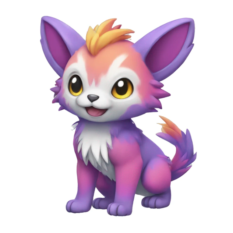 Cute cool colorful animal hybrid Fakemon full body sticker