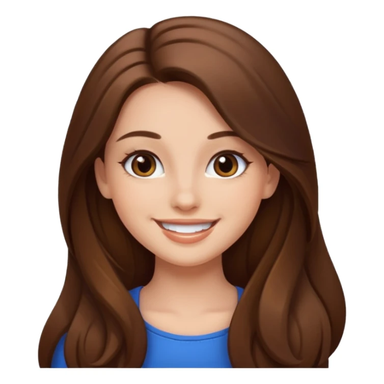 pretty girl brown long hair makeup sticker