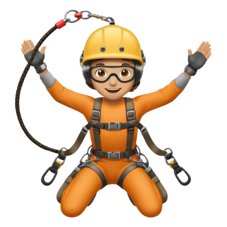 extreme sports lover face bungee jumping sticker