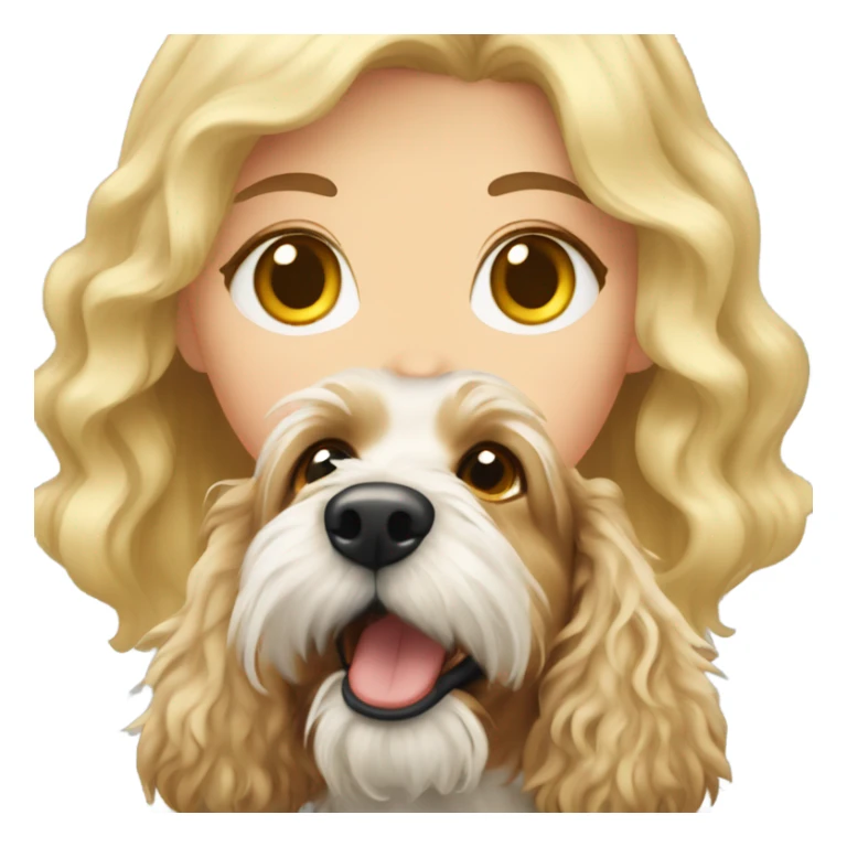 Blonde girl with aussiedoodle sticker