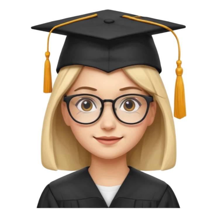 Graduated Students,Nerdy female, wearing glasses and graduation cap, serious but proud smile
 sticker