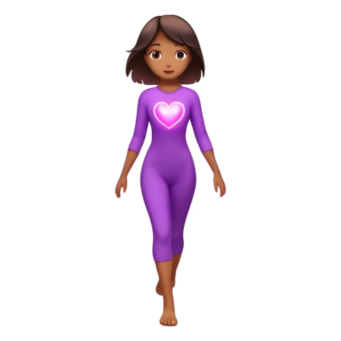 
A small figure walks across a glowing bridge, holding soft pink and purple orbs in each hand—symbolizing compassion and forgiveness. A gentle heart aura trails behind them, showing healing in motion. sticker