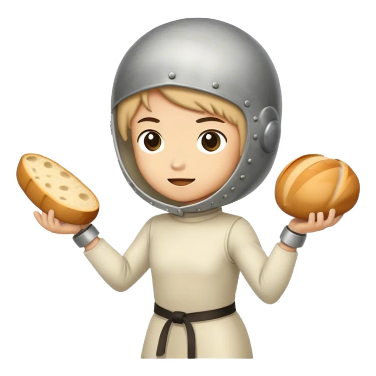 🤺 this emoji but instead of a sword it’s bread 🥖  sticker