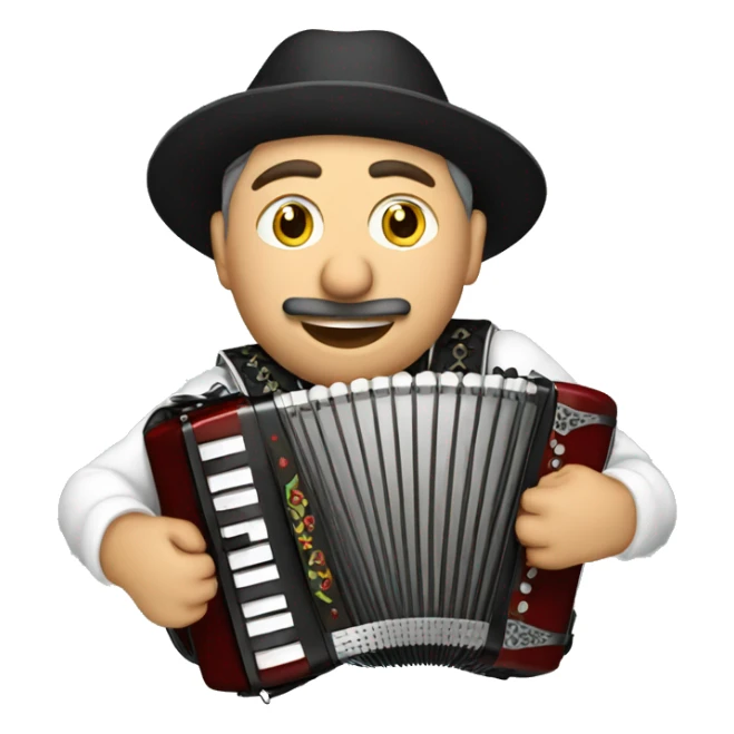 Serbian traditional man playing accordion sticker