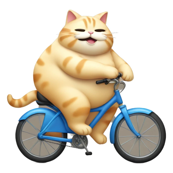 fat cat on a bike sticker