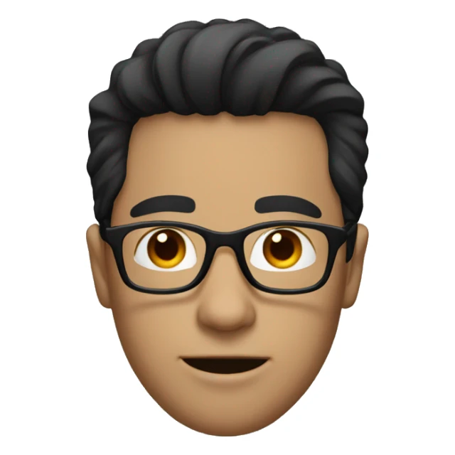 Guy with black hair and glasses sticker