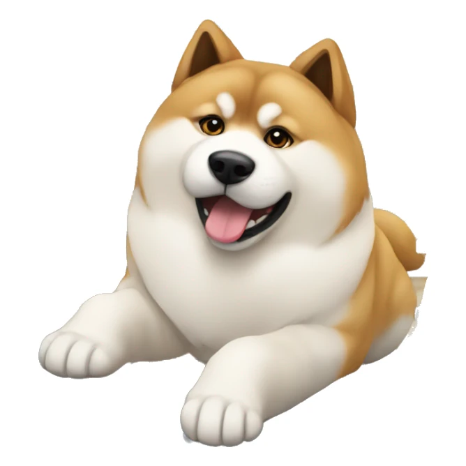 akita eating out at the gym sticker