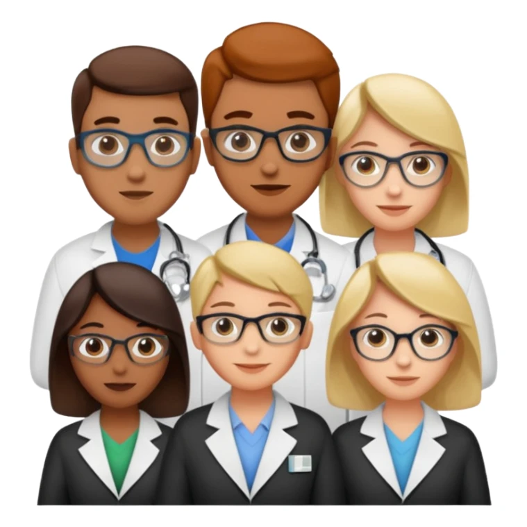 Five chemists: one organic chemist, on physical chemist, one inorganic chemist, one technical chemist and on theoretical chemist sticker