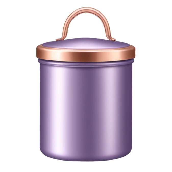 Realistic metallic lavender canister with rose gold hardware.  sticker