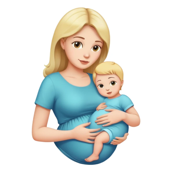 woman with tiny baby bump, early pregnancy sticker