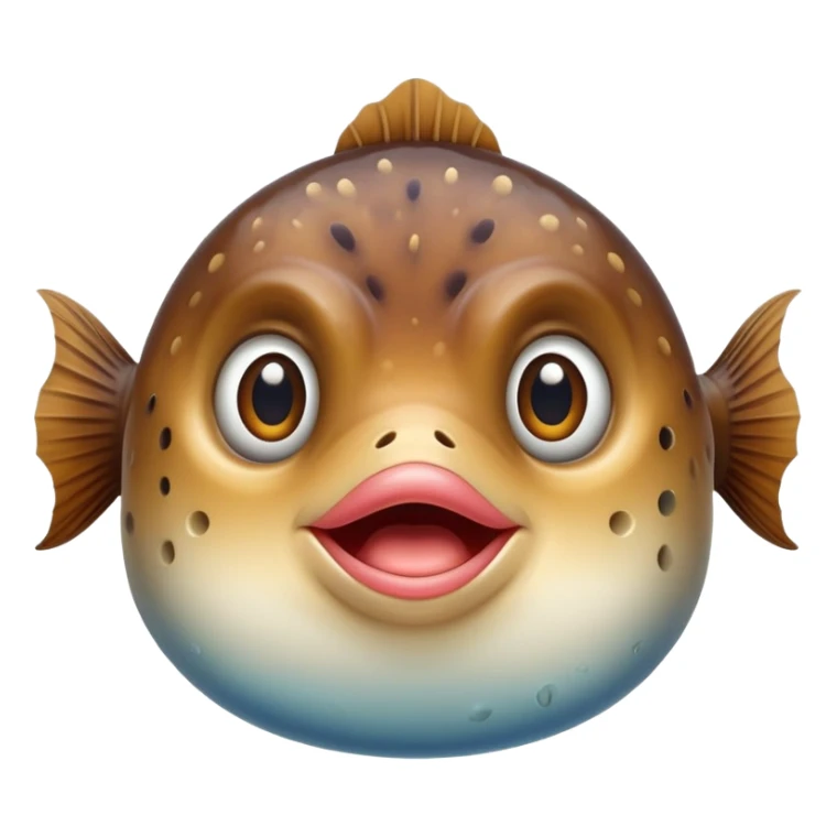 Blowfish with big lips and long brown hair sticker