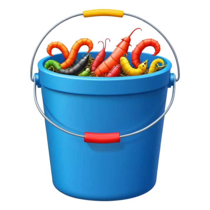 fake bait bucket fishing sticker