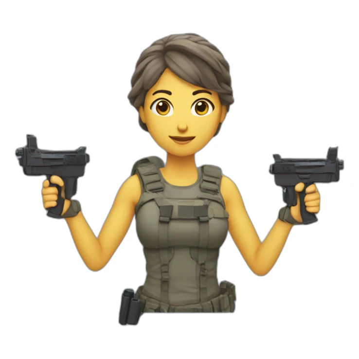 Femme qui fait de la VR avec une arme sticker