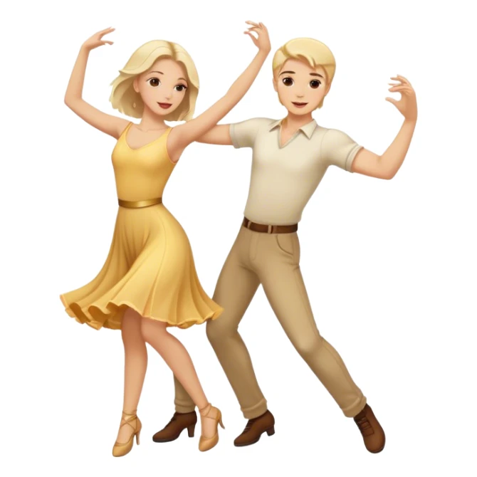 Blonde and brunette dancing together romantically  sticker